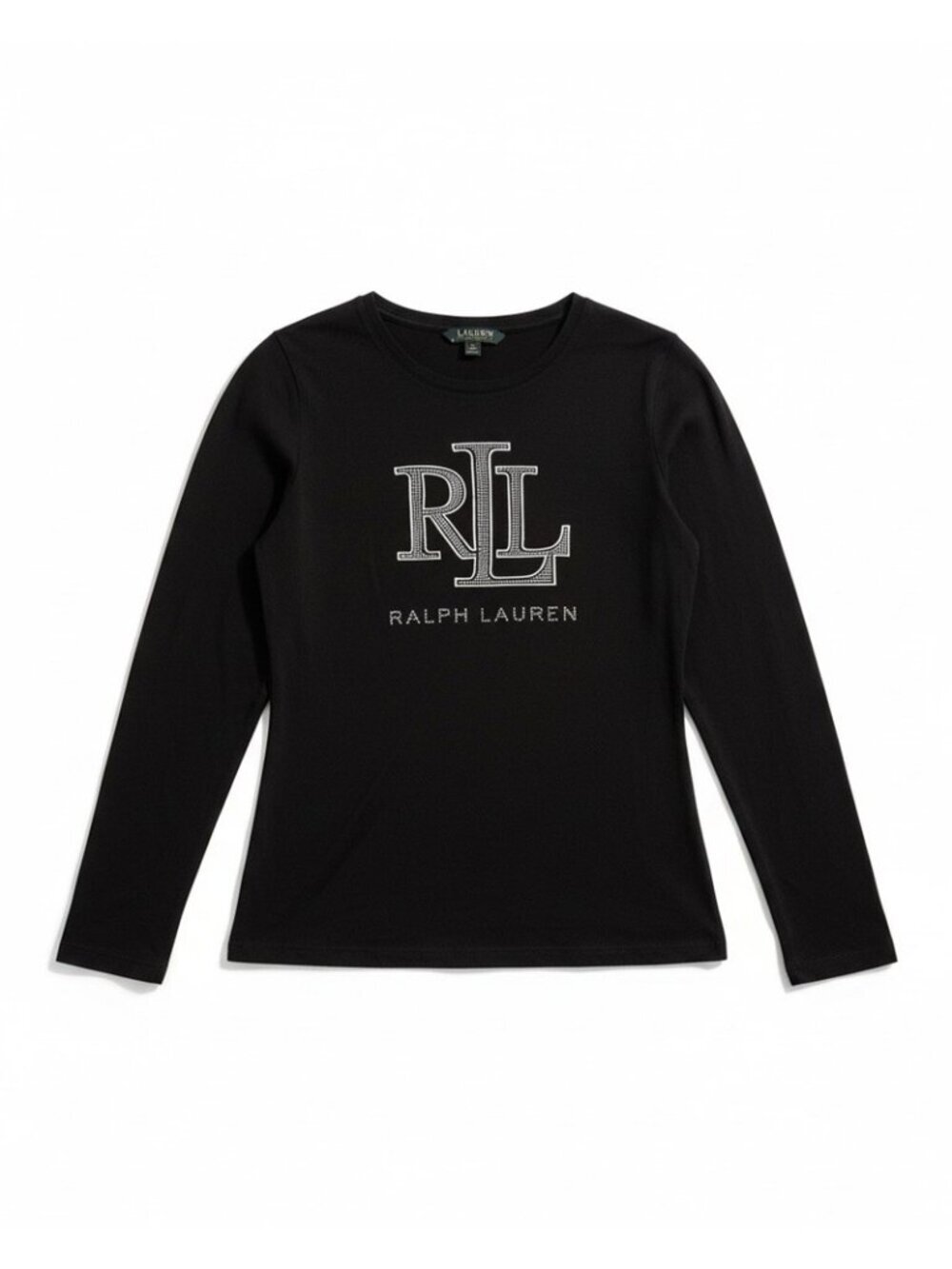 Lauren Ralph Lauren Black Long Sleeve‎ Logo Top Women’s Medium